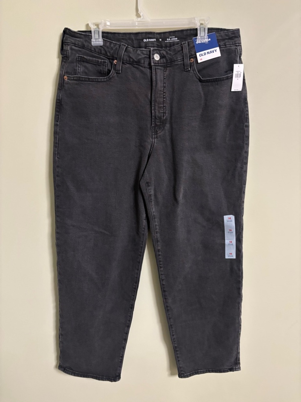 Old Navy OG Loose Jeans Size 16 New High Rise Charcoal Black Y2K 90s Vibe
